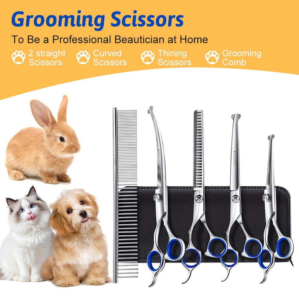 Hignconcerned Dog Grooming Scissors 4CR Stainless Steel Set