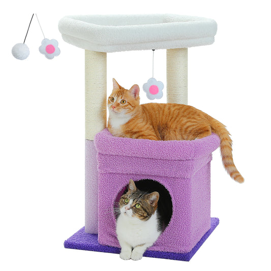PEQULTICN Cat Tree Tower With Cozy Condo And Wide Perch