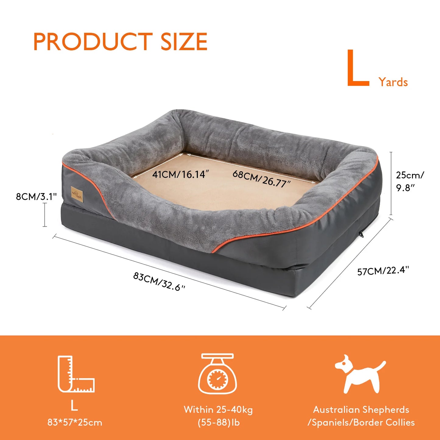 BINGOPAWC Waterproof Allergy Dog Bed With Washable Cover