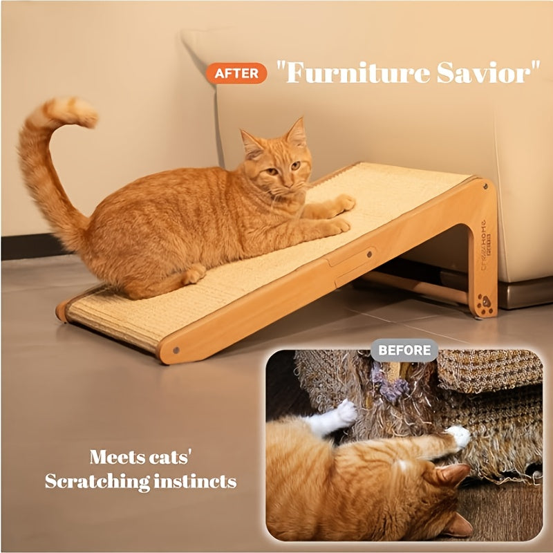 Solid Wooden Sisal Cat Scratcher Indoor Climbing Post